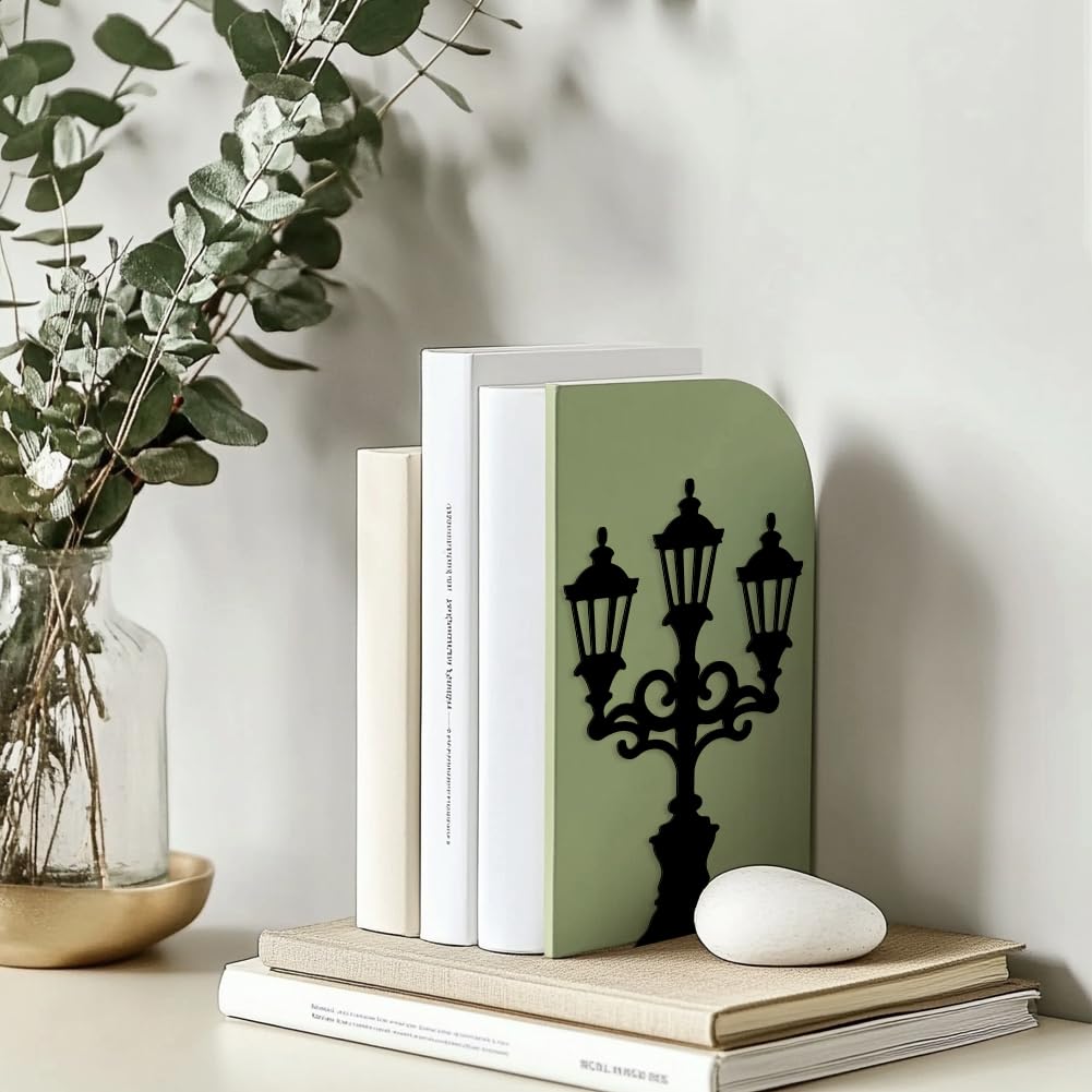 Peacoblue 5.3"x4.3"x7.3" Metal Bookends, Heavy Duty Book Ends for Shelves