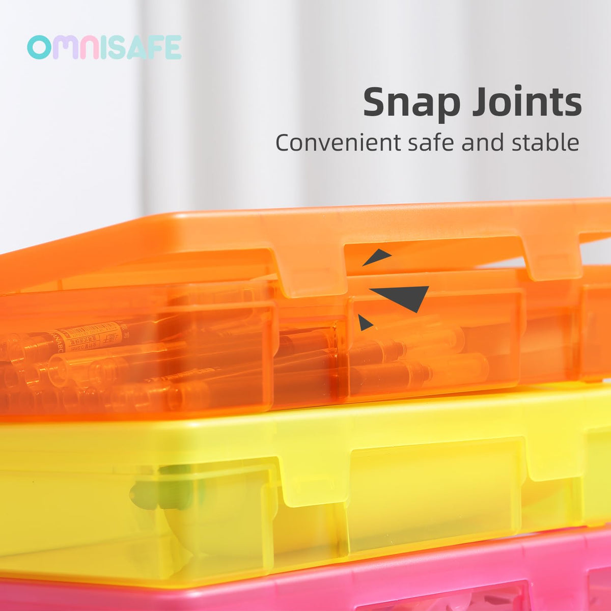 OMNISAFE 9 Pack Medium Colored Plastic Hobby Art Craft Organizer, Mini Plastic Storage Containers