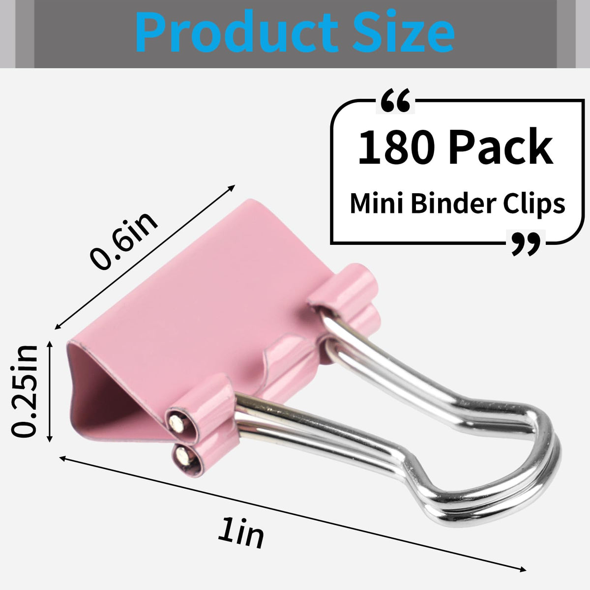 180Pcs Small Binder Clips, Mini Binder Clips, Clips Office Supplies