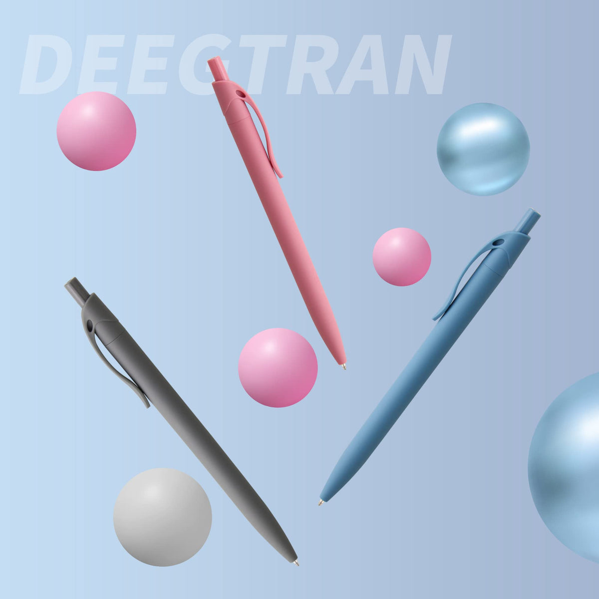 deegtran Pens Bulk, 50 Pack No Bleed Click Pens, Wholesale Retractable Ballpoint Pens, Pen Medium