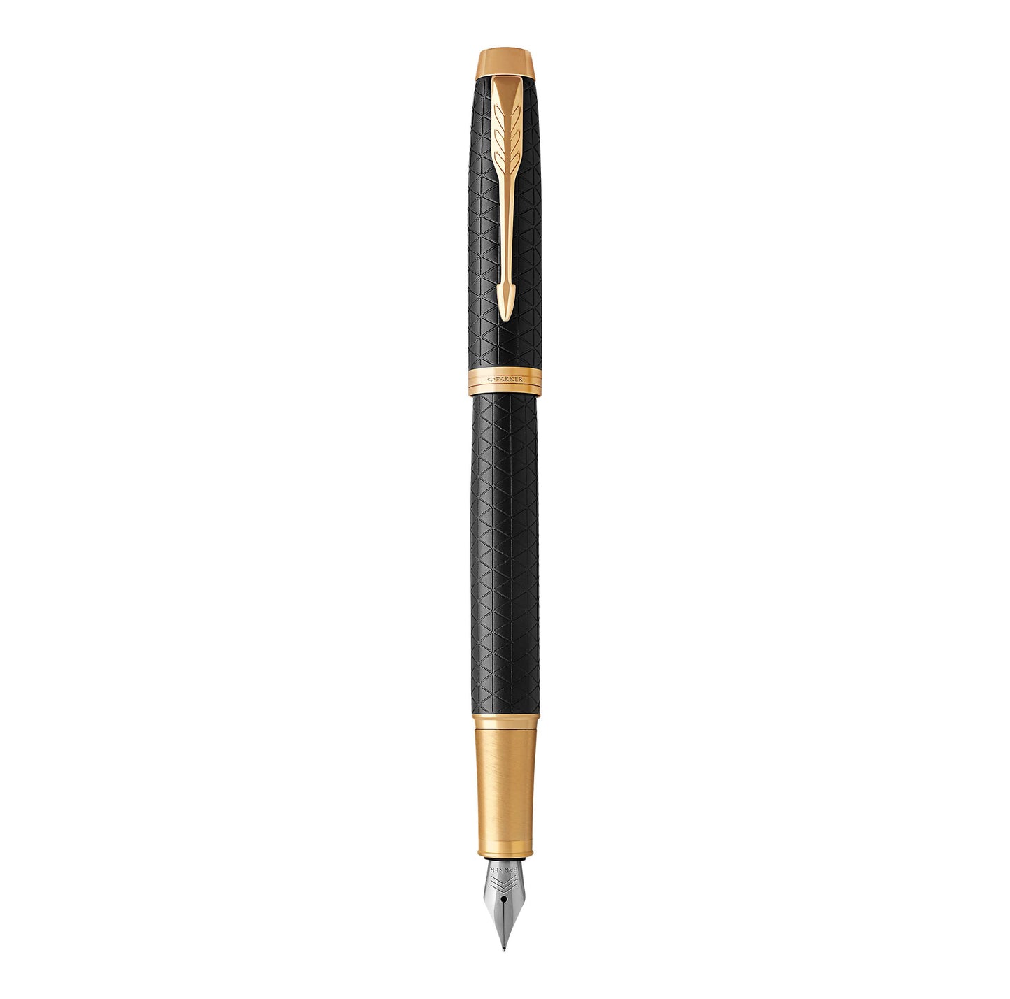 PARKER IM Fountain Pen, Premium Black, Medium Nib with Blue Ink Refill (1931653)