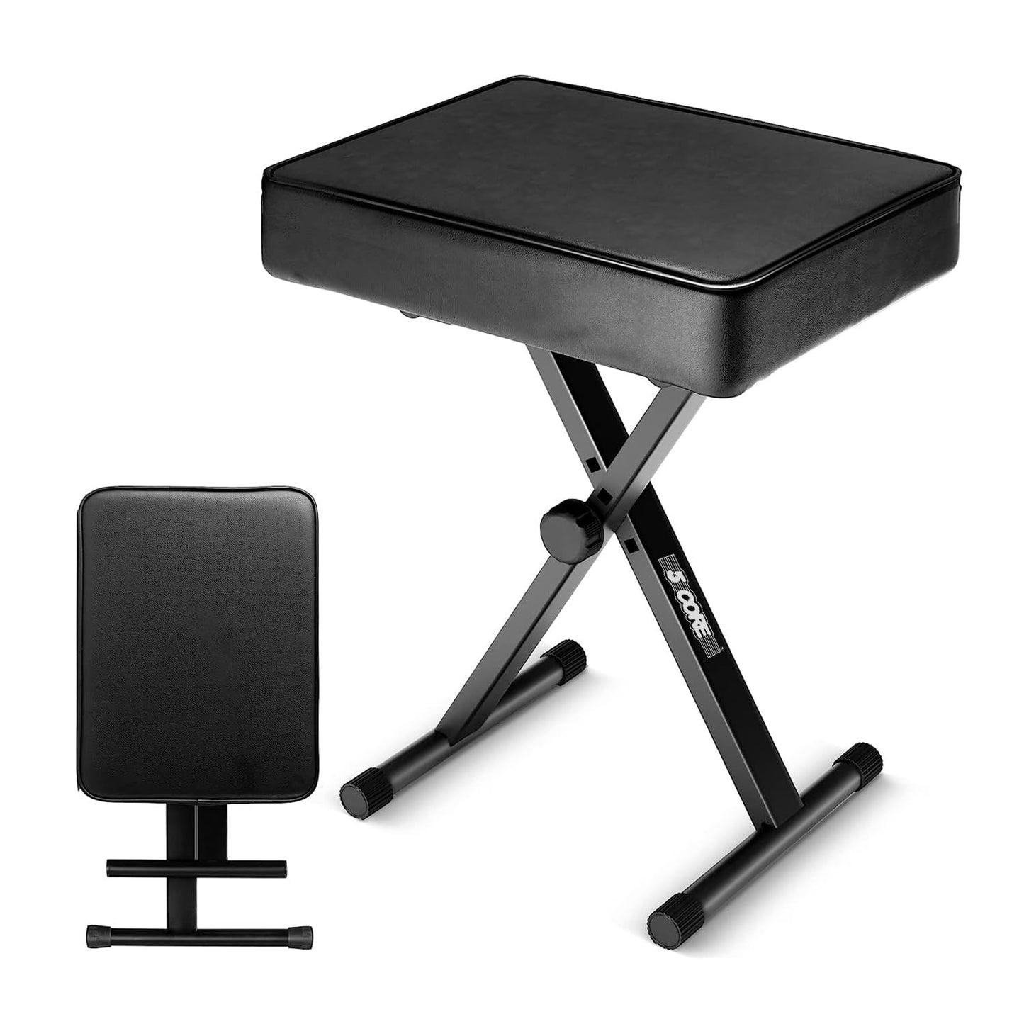 5 CORE Keyboard Bench 3 Inch Padded Cushion Adjustable 14.5" to 20.5" Piano Stool Heavy Duty