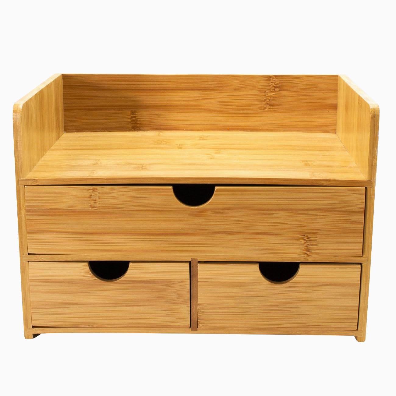 Sorbus Bamboo Desk Organizer - 3-Tier 100% Bamboo Desktop Organizers – Mini Bamboo Desk Drawer