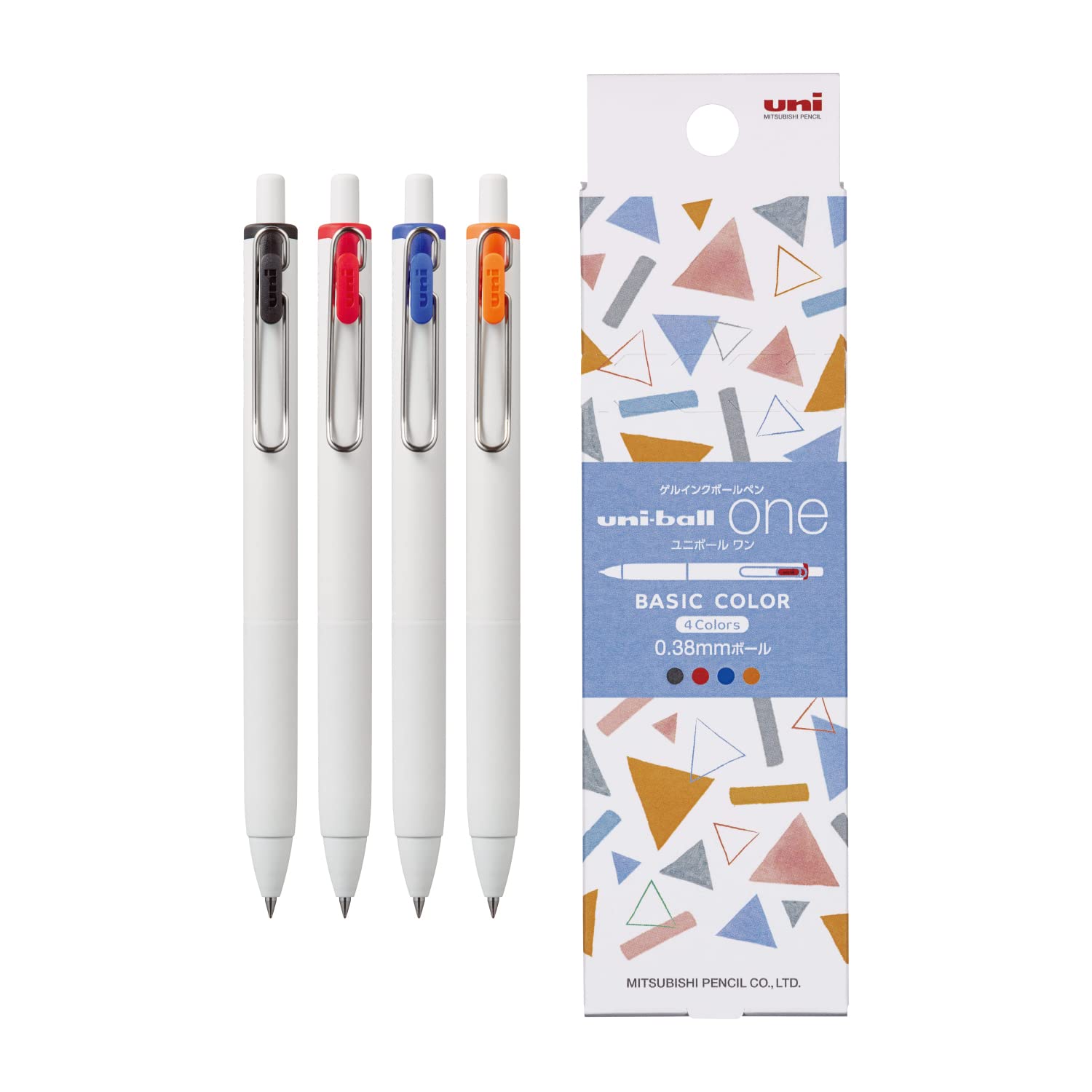 Mitsubishi Pencil Uni-Ball One H.UMNS38BA4C Gel Ballpoint Pens, 0.01 Inches (0.38 mm), Limited 4