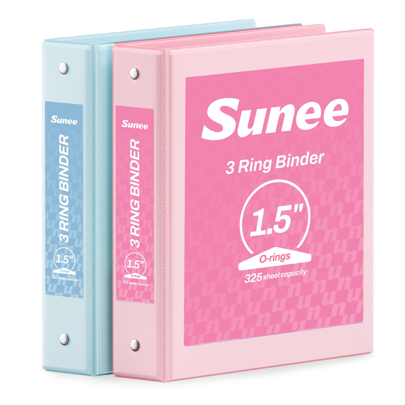 SUNEE 3 Ring Binder 1.5 Inch 2 Pack, Clear View Binder Three Ring PVC-Free (Fit 8.5x11 Inches) for