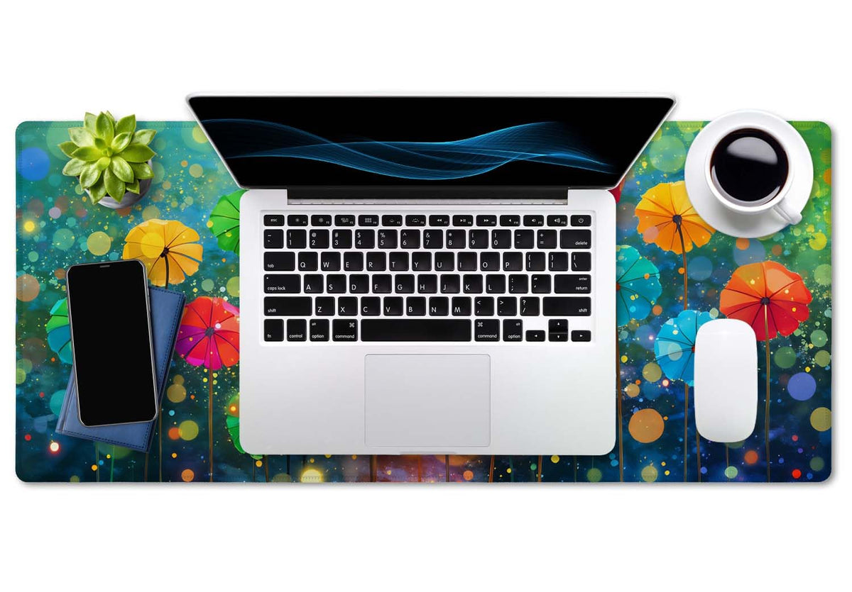 SSOIU Desk Mat, Extended Gaming Mouse Pad 35.5x15.7 in, Large Non-Slip Rubber Base Mousepad with