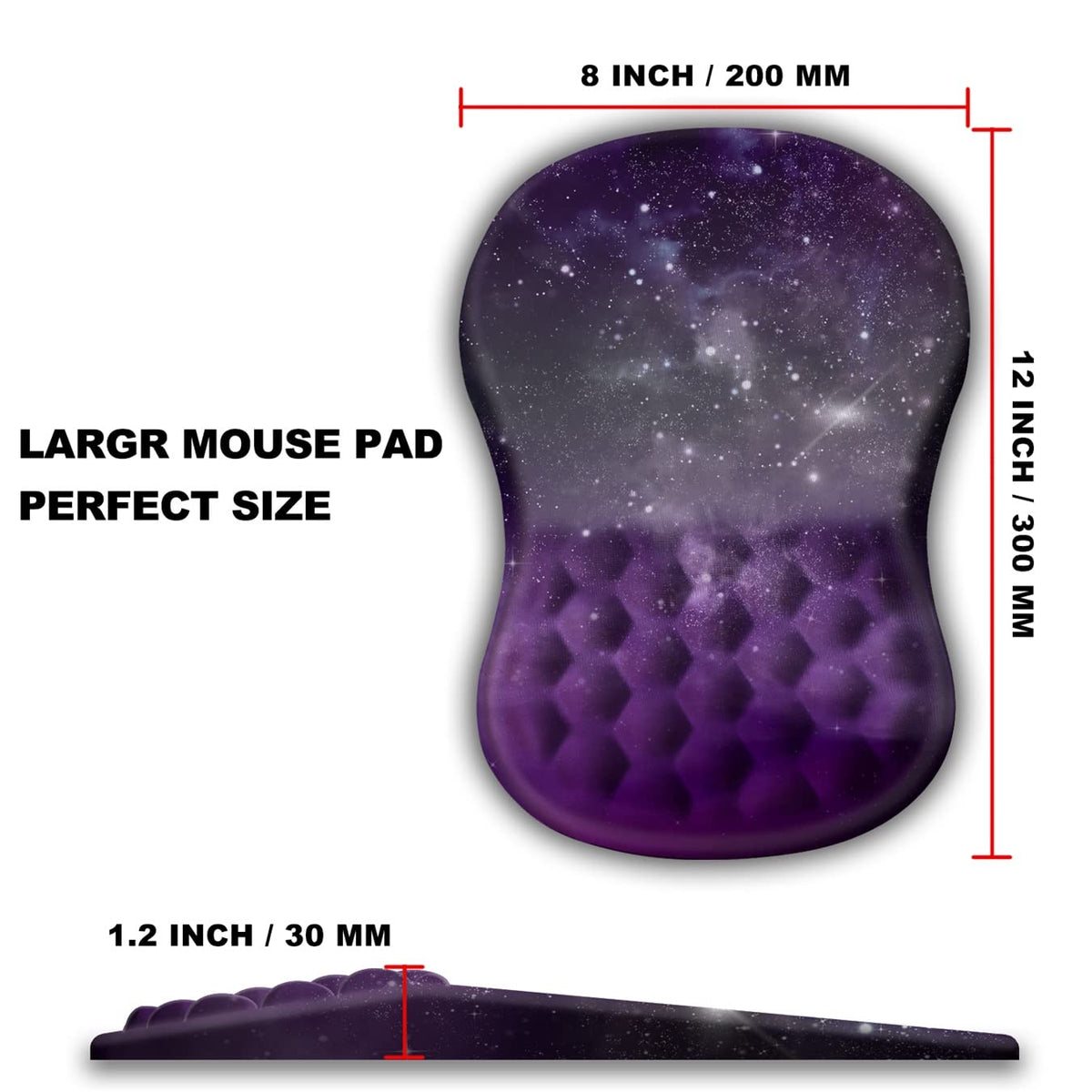 KUOSGM Mouse Pad Wrist Support, Ergonomic Mouse Pad with Massage Dot, Comfortable Computer Mouse