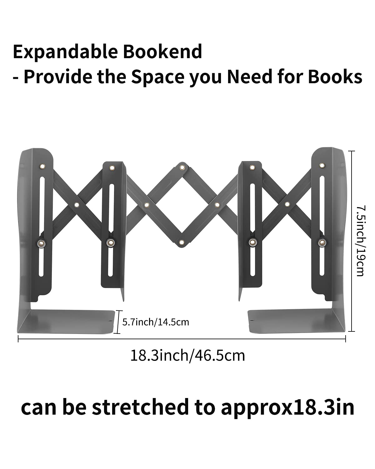 MSDADA Adjustable Bookends, Book Ends for Heavy Books, Expandable Book Organizer for Desk, Shelf