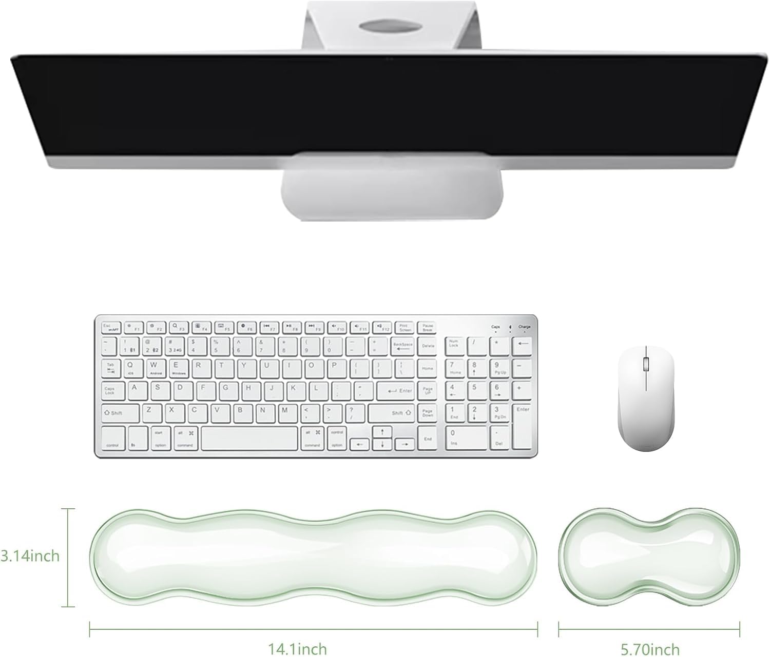 Aszqvd Mouse Pad with Wrist Rest, Soft Cloud Gel Keyboard Mouse Pad Set with Hand Wrist Support