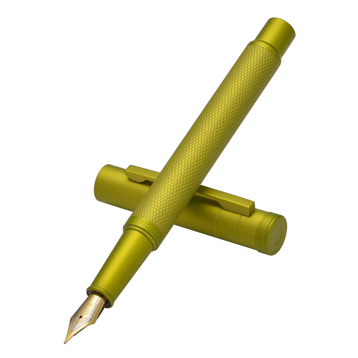 Asvine Mustard Yellow Forest Fountain Pen Extra Fine Nib, Classic Design with Converter and Metal