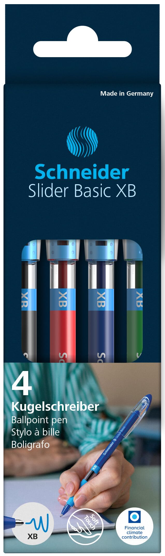 Schneider 151294 Assorted Slider XB Ball Point Pens - Pack of 4