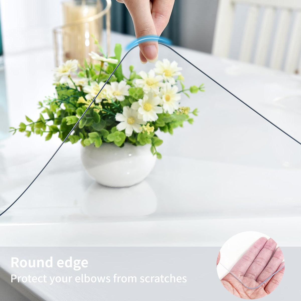 LBJFYHJN Clear Desk Mat, Non-Slip PVC Desk Protector Mat (27.6''*15.7'')