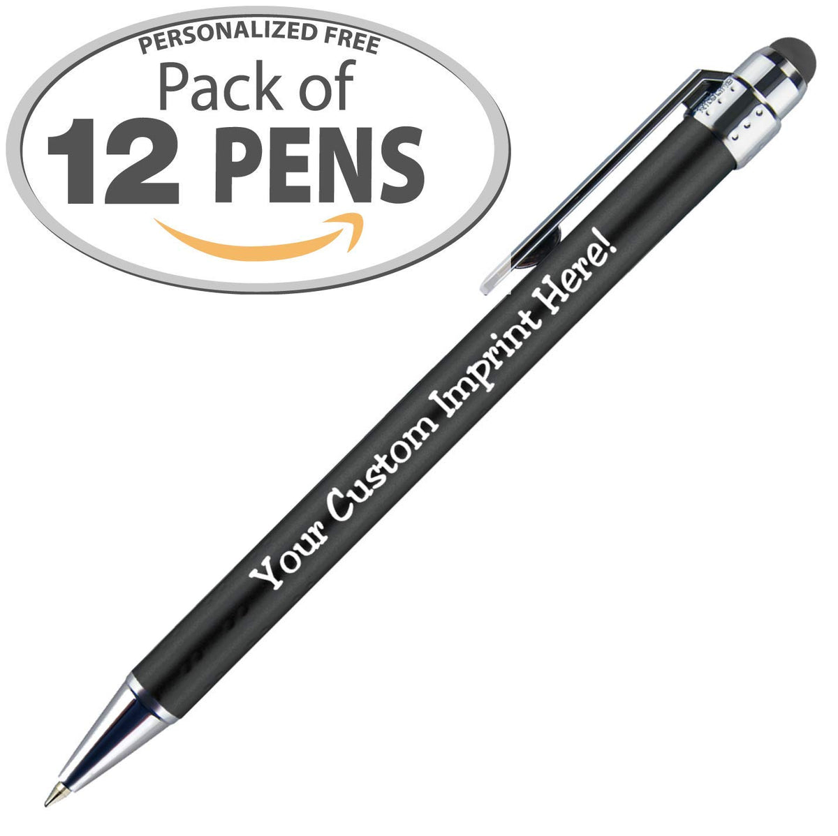 Personalized Pens with Stylus Tip -Bright Vibes- Click action - Custom - Black writing - Printed