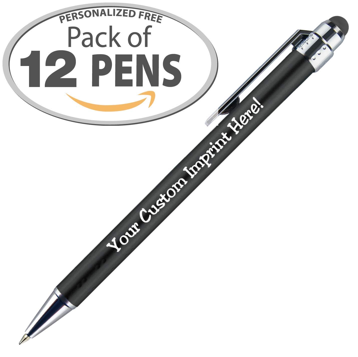 Personalized Pens with Stylus Tip -Bright Vibes- Click action - Custom - Black writing - Printed