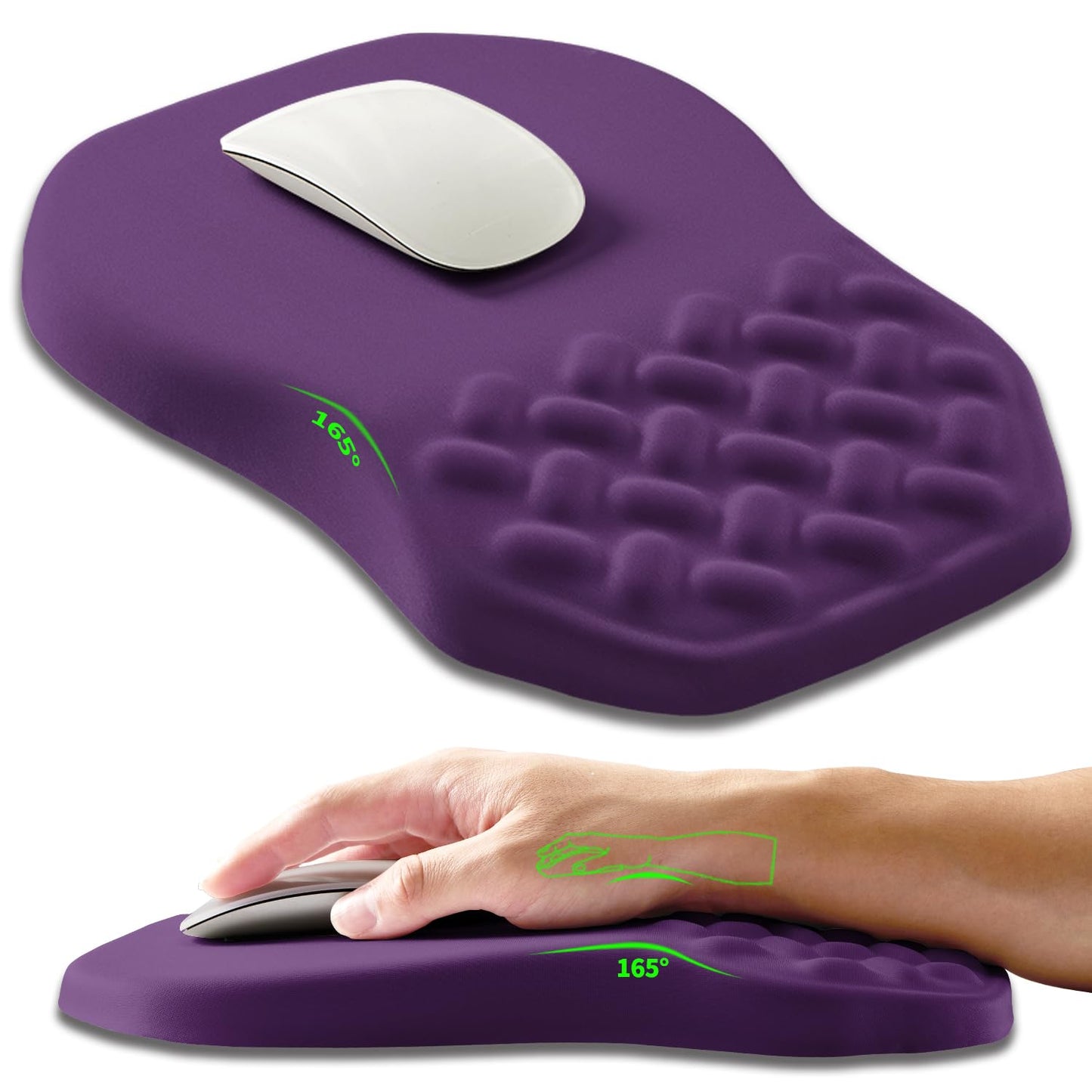 Armanza Ergonomic Slope Mouse Pad Wrist Support, Wrist Rest Mousepad for Carpal Tunnel Pain Relief