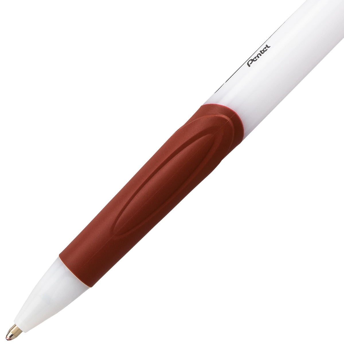 Pentel GlideWrite Ballpoint Pen with TechniFlo Ink, (1.0mm) Medium Line, Brown Ink, Box of 12