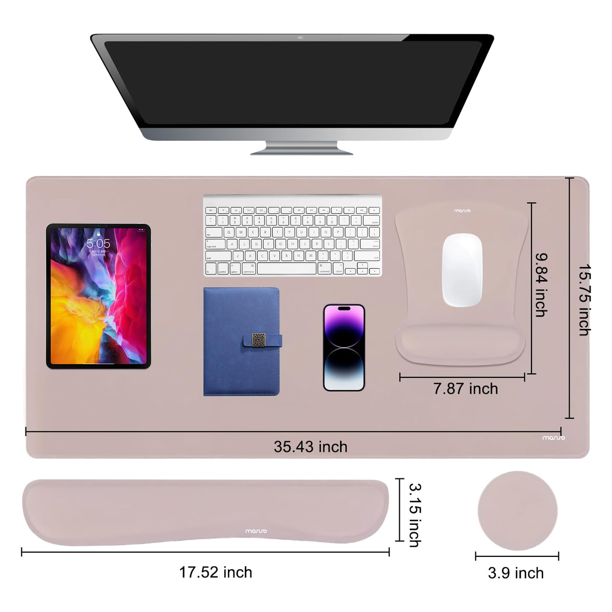 MOSISO Keyboard Mouse Pad Set, Large Gaming Mousepad&Keyboard Wrist Rest