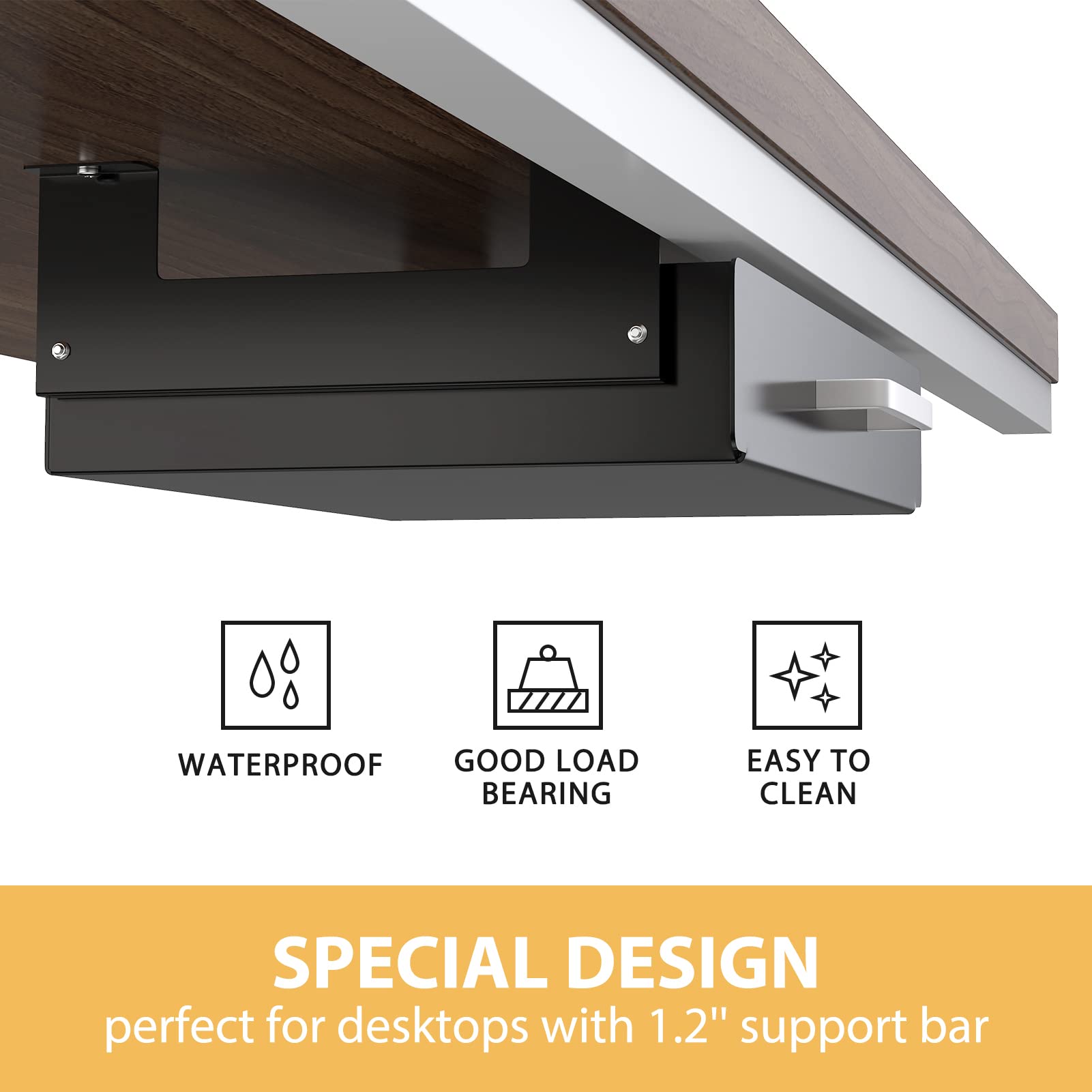 GOME Under Desk Pull-Out Drawer - Storage Organizer Office Mounted, Easy Slide-Out Pencil Drawer