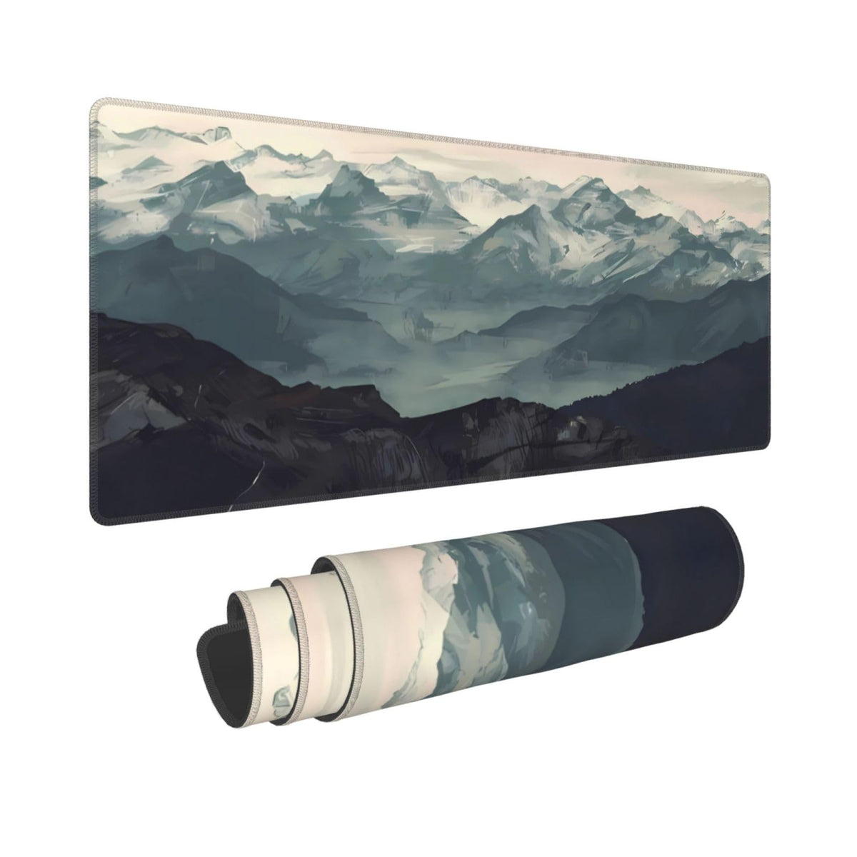 Keebik Gaming Mouse Pad, Mountain Fog Mouse Pad Large Extended Computer Mouse Mat Keyboard Full