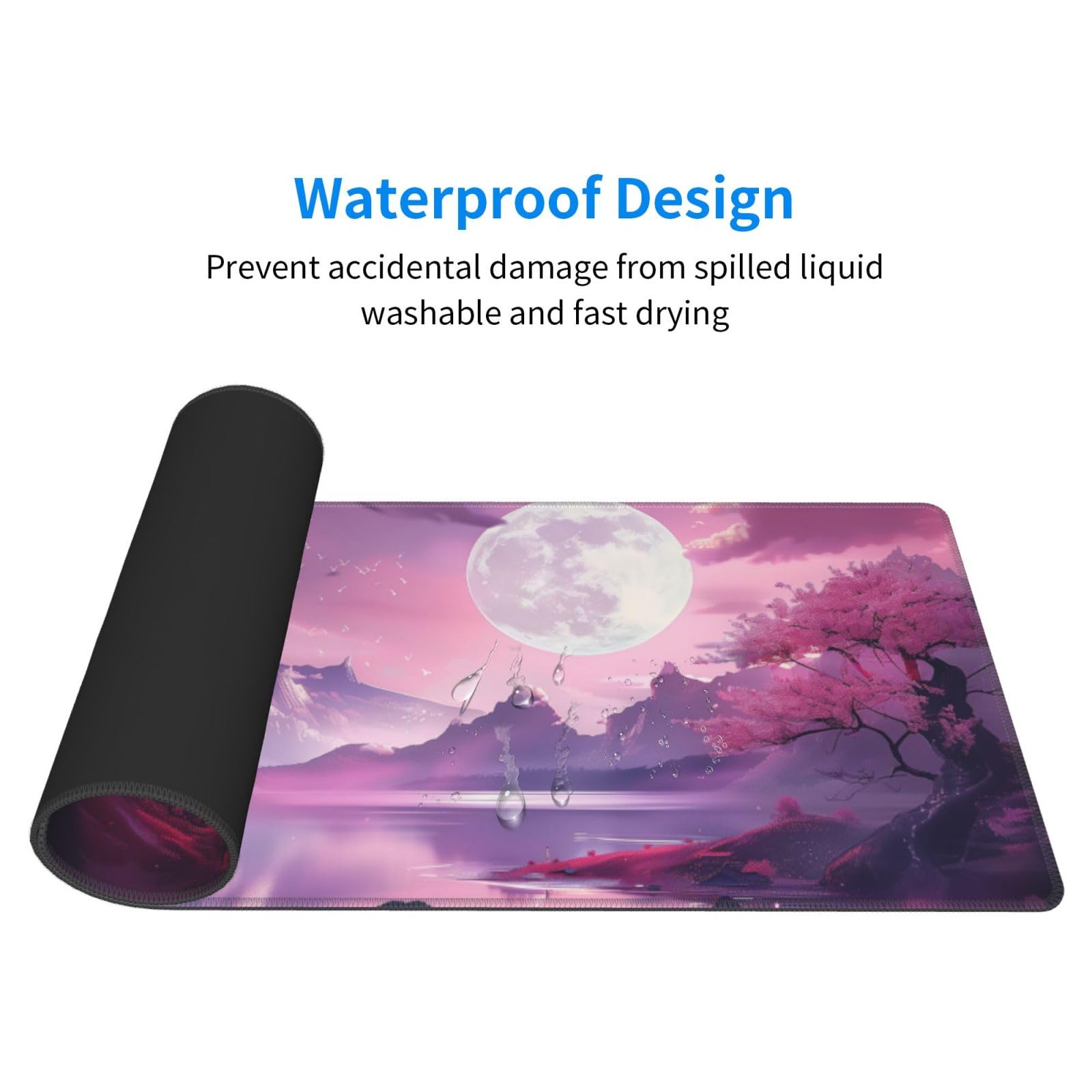 Gaming Mouse Pad Desk Pad,Extended Big Mouse Pad,31.5x11.8 Inch Long Computer Keyboard Mouse Mat