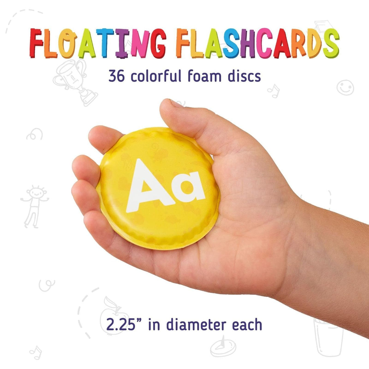 merka Bath Toys Flash Cards - 36-Pc Multicolor 2.25-Inch Foam Alphabet & Number Cards - Waterproof