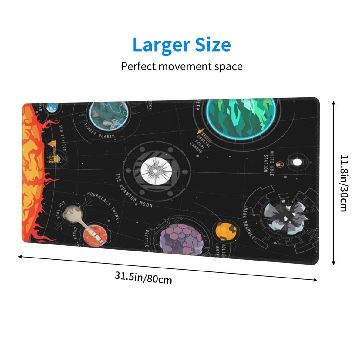 Keebik Gaming Mouse Pad, Outer Wilds System Mouse Pad Large Extended Computer Mouse Mat Keyboard