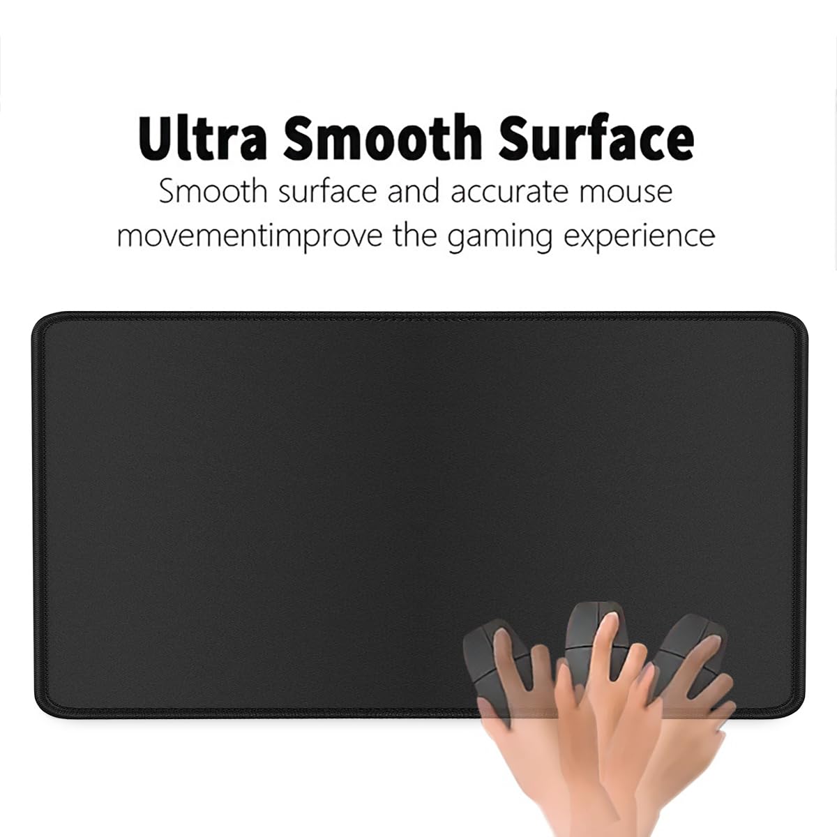 Rcege Large Gaming Mouse Pad Extended Desk Mat with Non Slip Stitched Edge