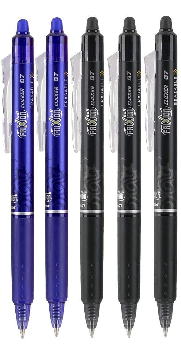 Advantage Gifts Clicker Retractable Erasable Gel Pens Fine Point (.7mm) Assorted Colors Black/Blue