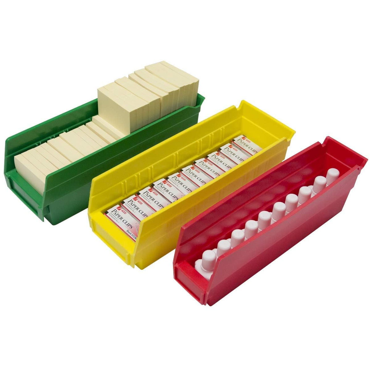 Akro-Mils 30120 Heavy Duty Plastic Shelf Bins, 12"x 4"x 4", Green, 24-Pack