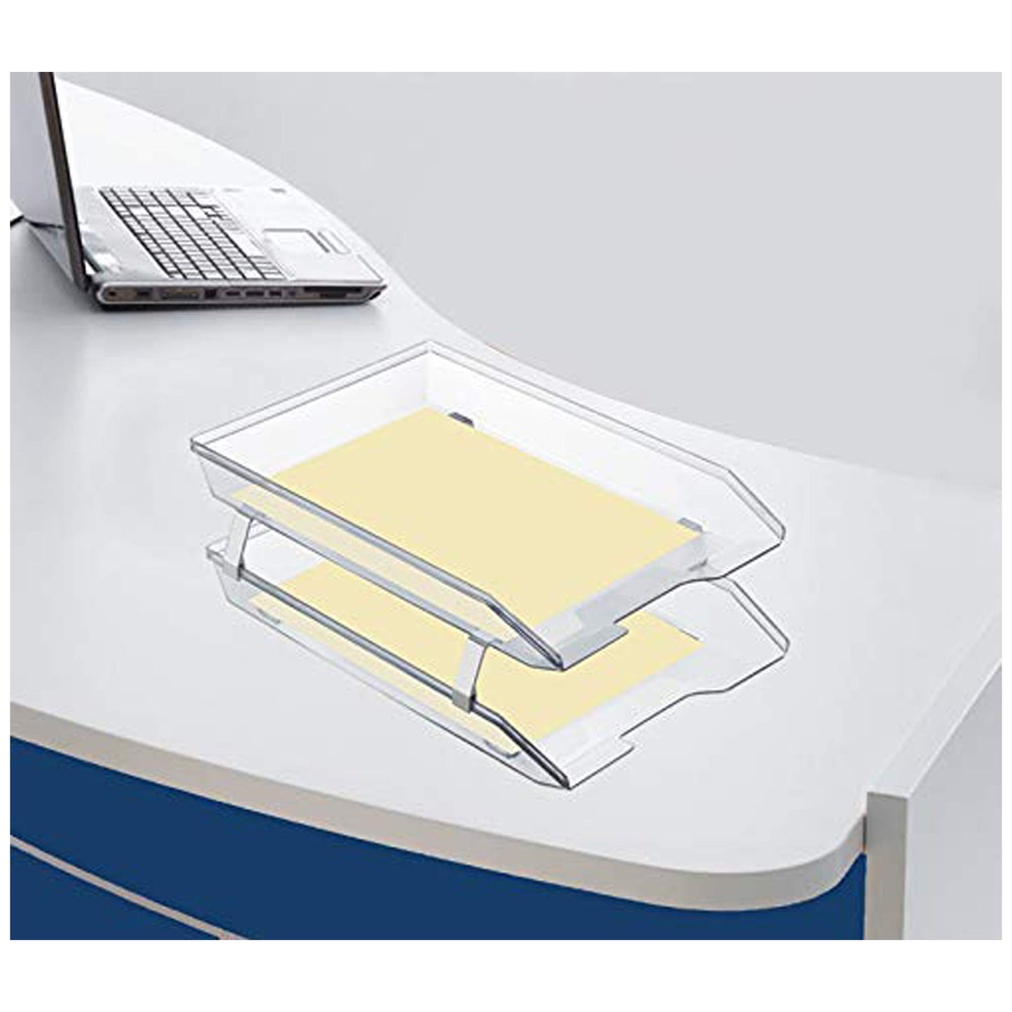 Acrimet Facility 2 Tier Letter Tray, Front Load, Letter Size/A4, Desktop File Organizer, Plastic