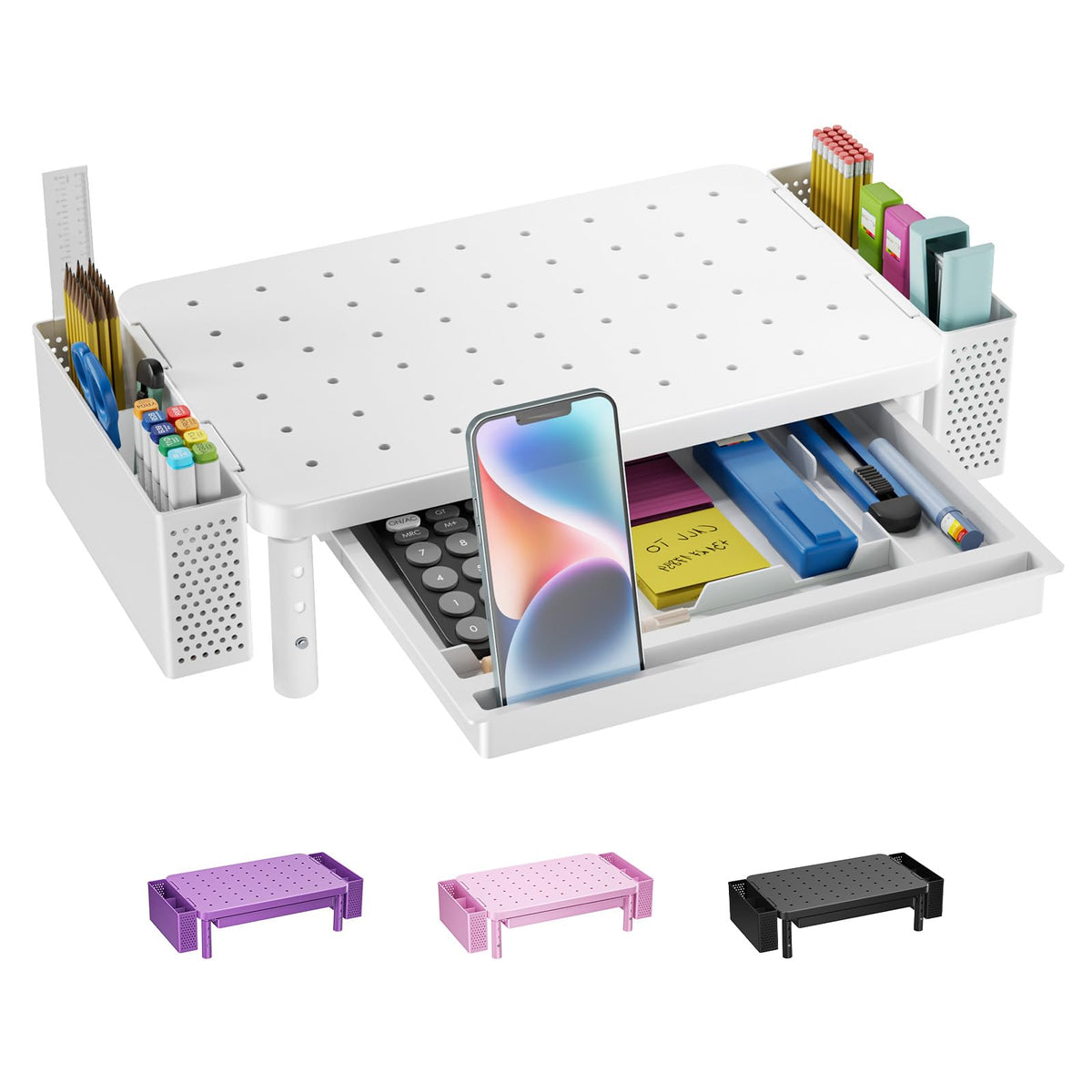 WALI Computer Monitor Stand with Storage and Pen Holder