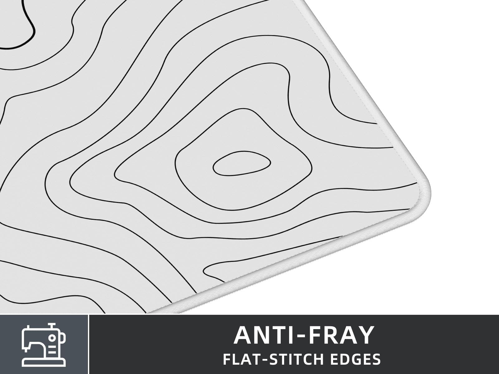 Rinaze Extra Large Gaming Mouse Pad with White Topographic, XXL Mousepad, Big Mouse Mat Desk Pad