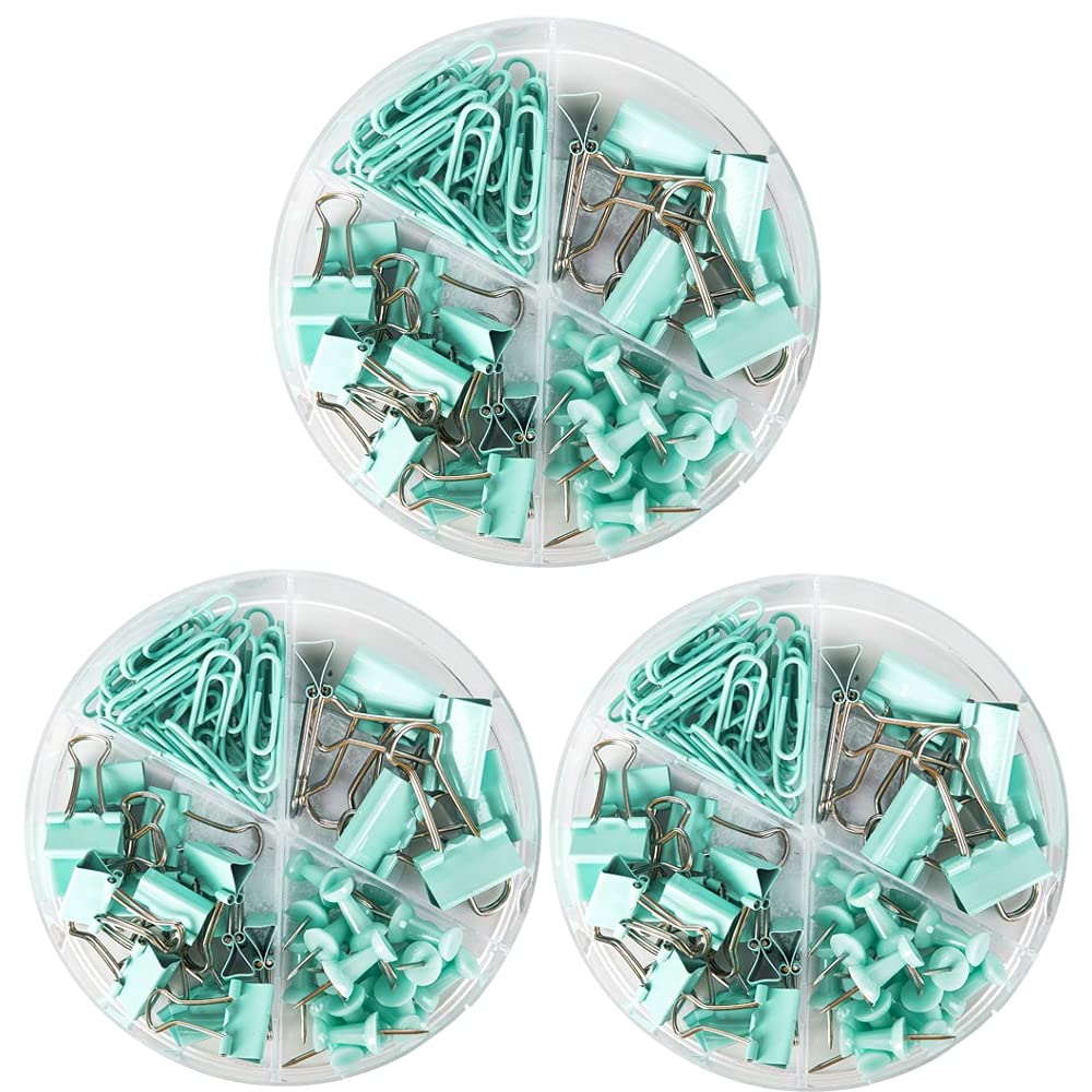 Creechwa Paper Clips Binder Push Pin Set, Assorted Sized Binder Clips
