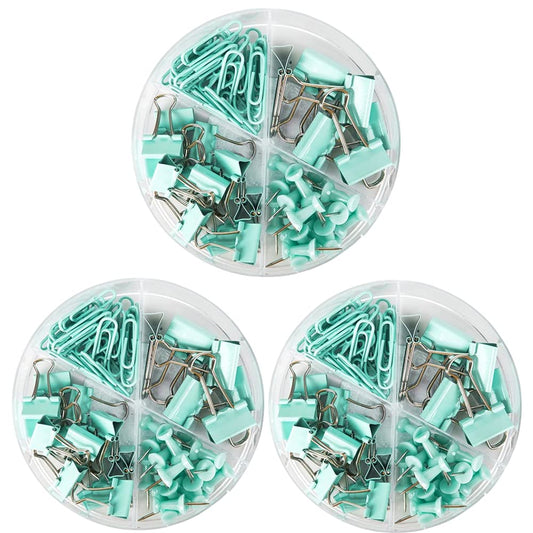 Creechwa Paper Clips Binder Push Pin Set, Assorted Sized Binder Clips