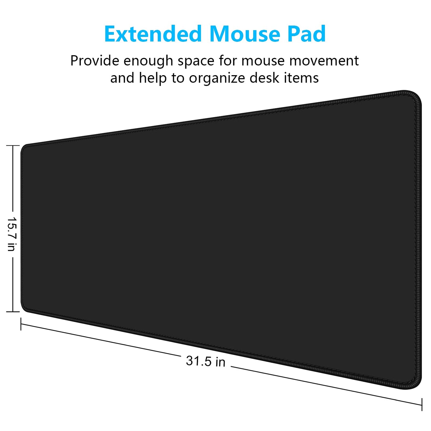 Dapesuom Large Gaming Mouse Pad, Extended Mouse Mat with Stitched Edges, Full Size Keyboard Pad