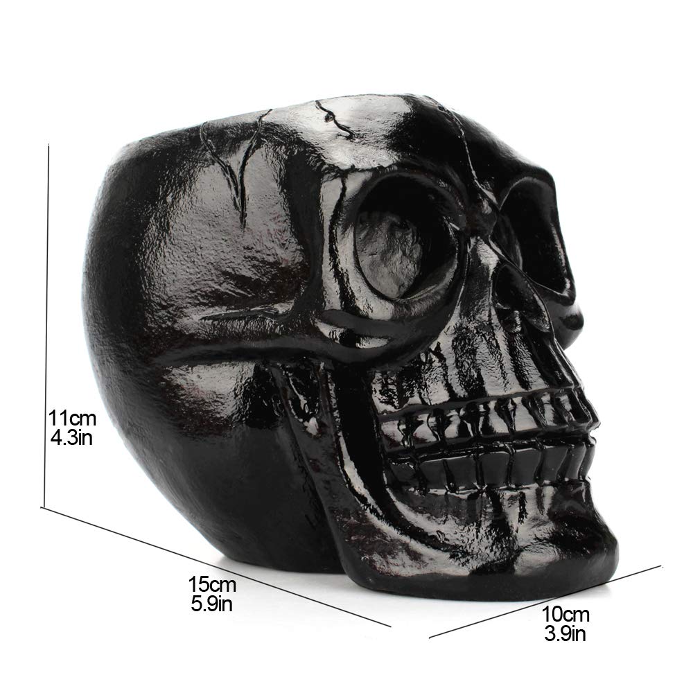 Arola Black Skull Pen & Pencil Holder Skeleton Key Holder Makeup Brush Holder flower pot Home