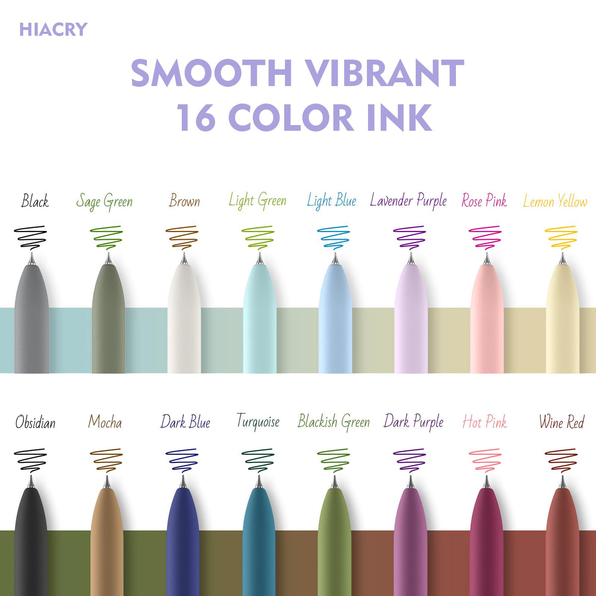 Hiacry 16Pcs Colorful Gel Pens - 0.7mm Fine Point Colored Ink Fidget Pens
