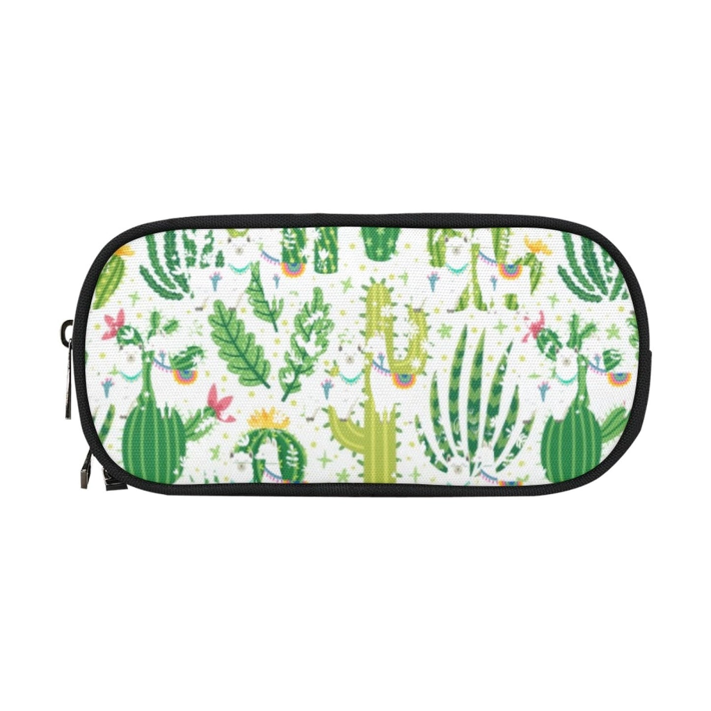 ANANGTEE Green Cactus Llama Pencil Case for Teen Girls Boys Alpaca 10x5