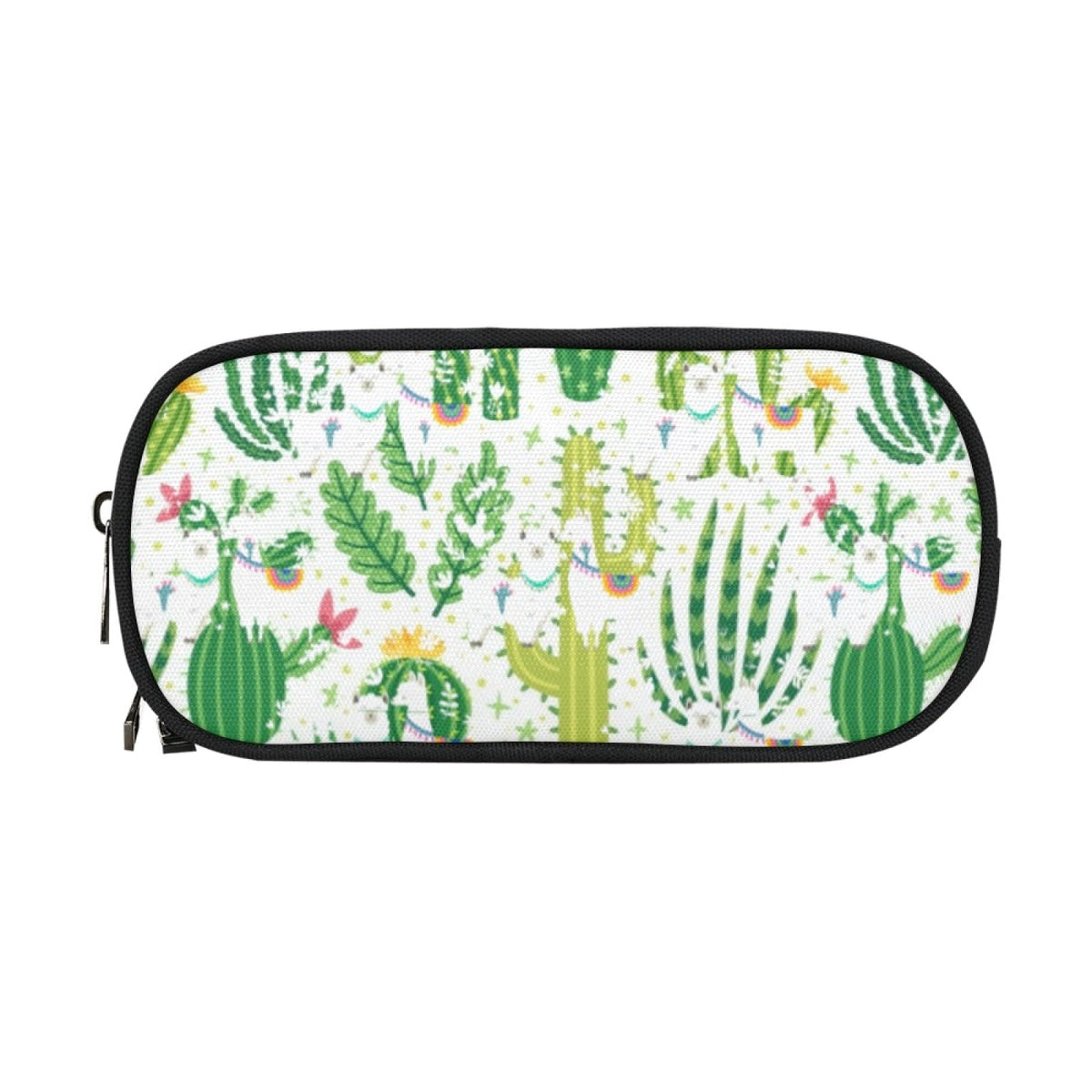 ANANGTEE Green Cactus Llama Pencil Case for Teen Girls Boys Alpaca 10x5