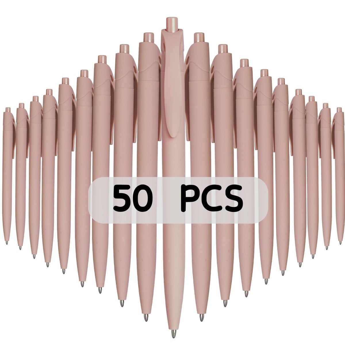 Wiaziert BallPoint Pens, 50 Pack (BLACK Ink),Bulk Pens, Pale Dogwood Pink Barrel,Click Pens for