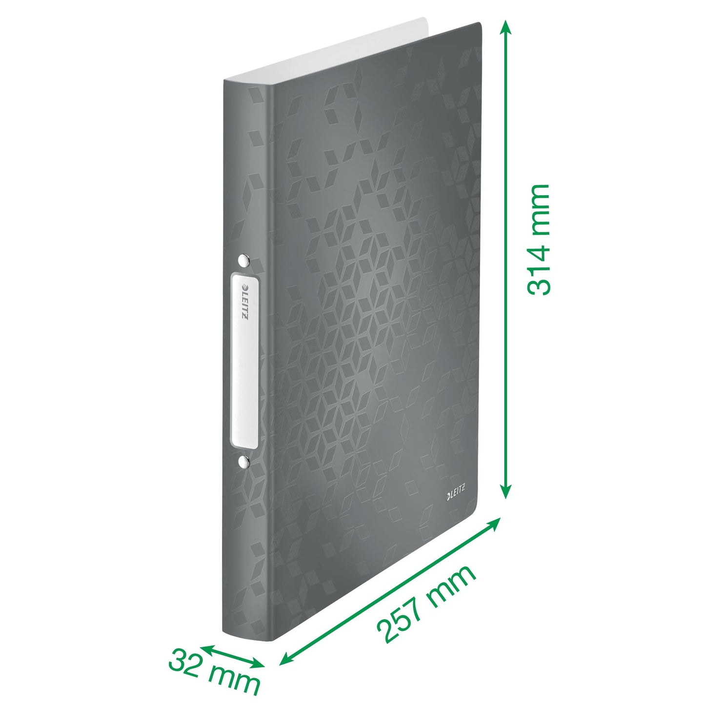 Leitz 2 Ring Binder, Holds up to 190 Sheets, Wow Range, 25 mm Spine, 42570036 - A4, Blue Metallic