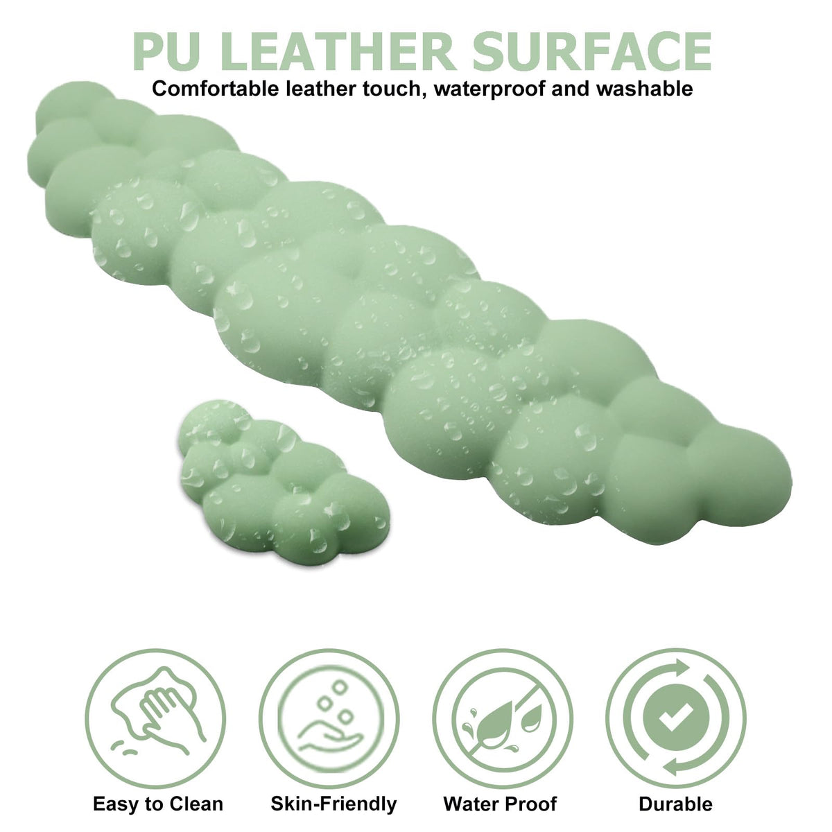 Cloud Wrist Rest Keyboard, Ergonomic Keyboard Wrist Rest, Pastel Green