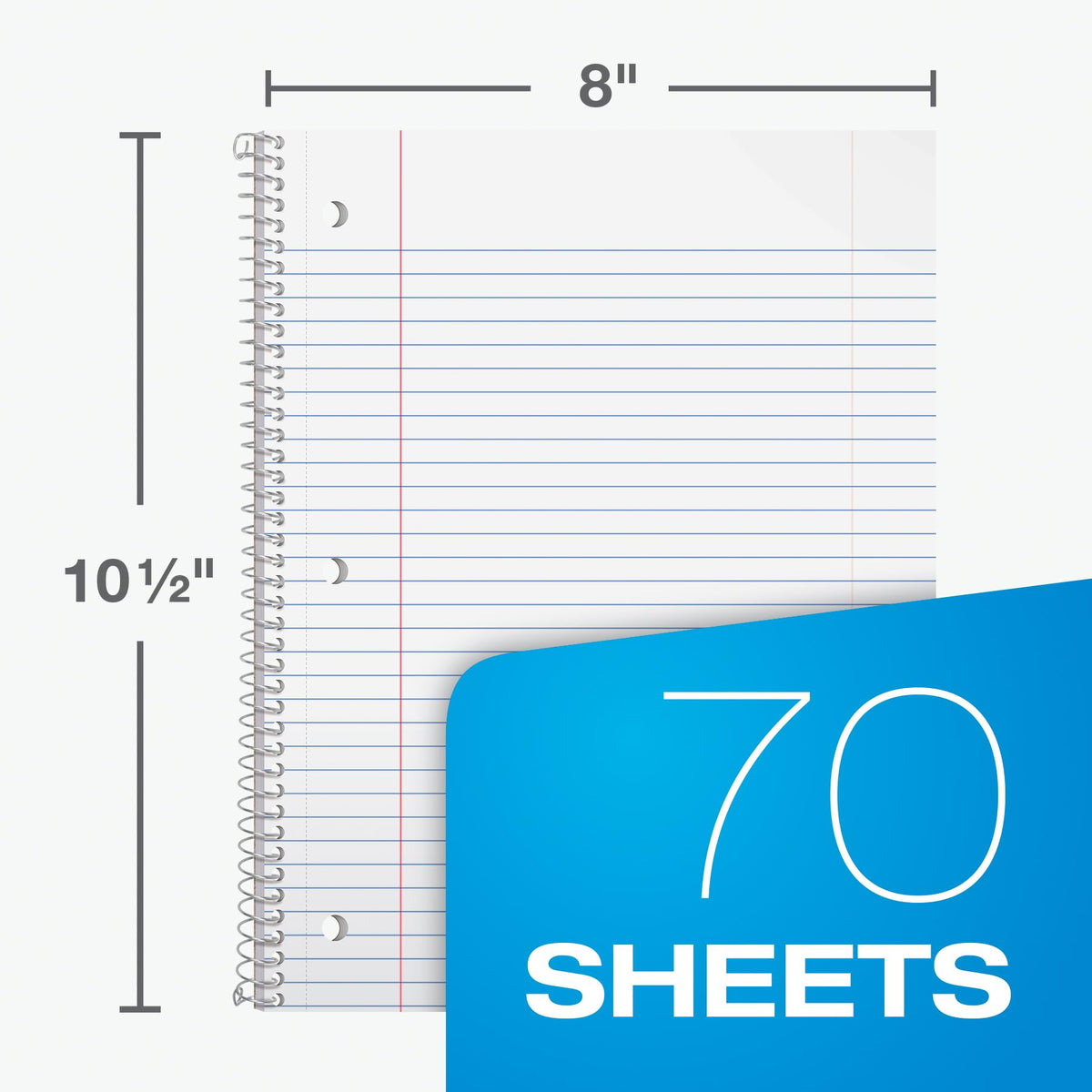 Oxford Spiral Notebooks, 12 Count Bulk Pack, 1 Subject, College Ruled Notebooks for School, 8 x