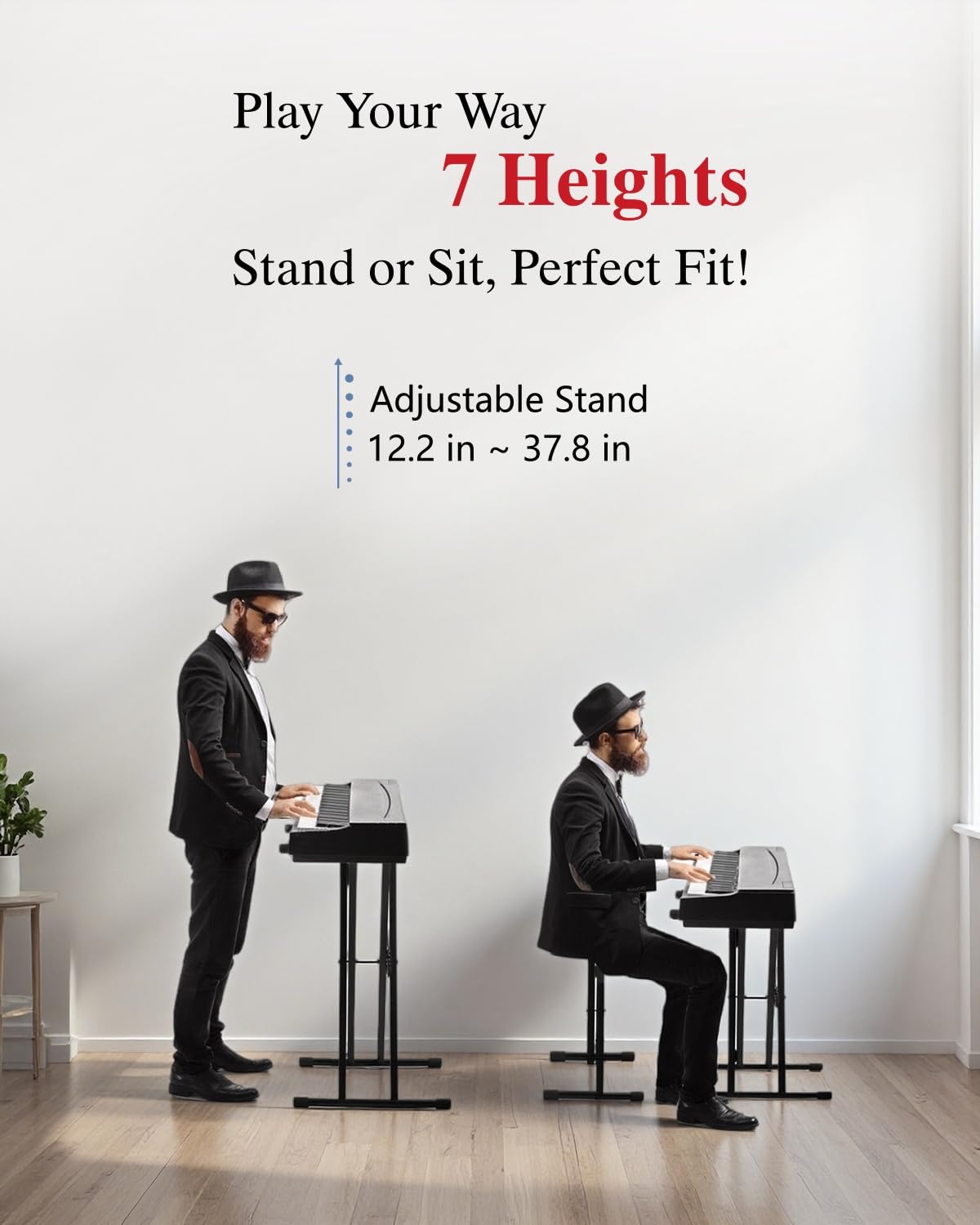 Ｌｏｎｇｅｙｅ Longeye Extra Stability Piano Stand and Bench for 88-Key & 61-Key Piano Keyboard