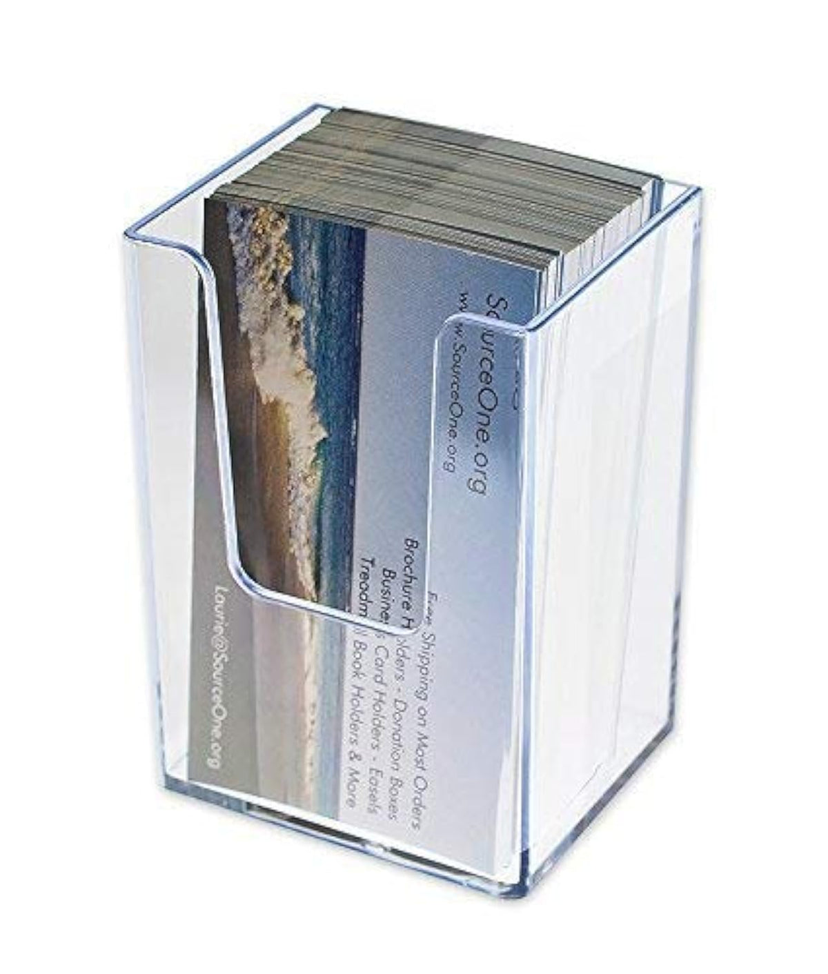 SOURCE ONE Premium Clear Acrylic Single Pocket Vertical Business Card Holder