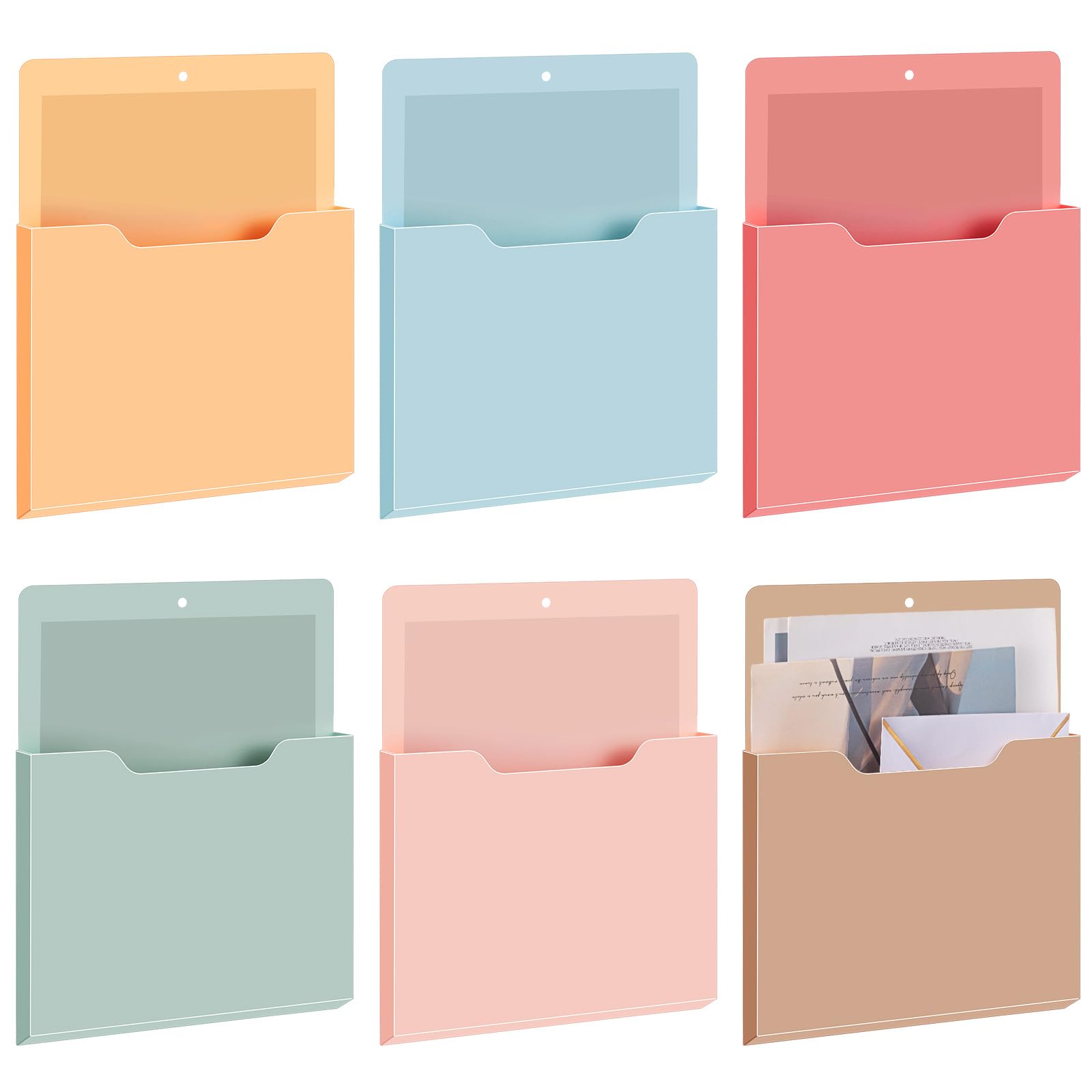 Fuutreo Magnetic Wall File Holder,6pcs,Light Vintage,Vertical-large