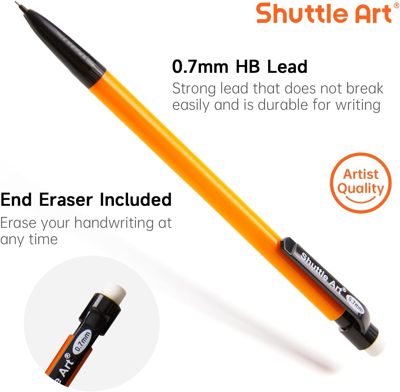Shuttle Art Mechanical Pencils, 210 Pack Bulk Mechanical Pencils 0.7mm Medium Point, HB #2 Lead