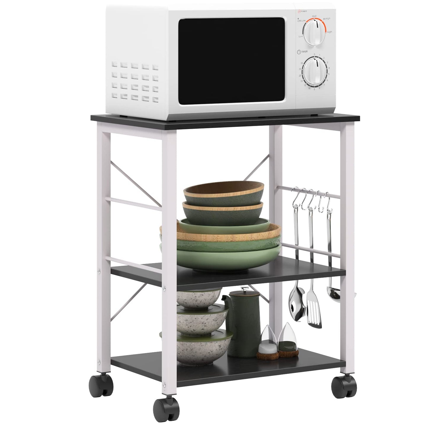 sogesfurniture 3-Tier Kitchen Baker's Rack Utility Shelf Microwave Oven Stand Storage Cart