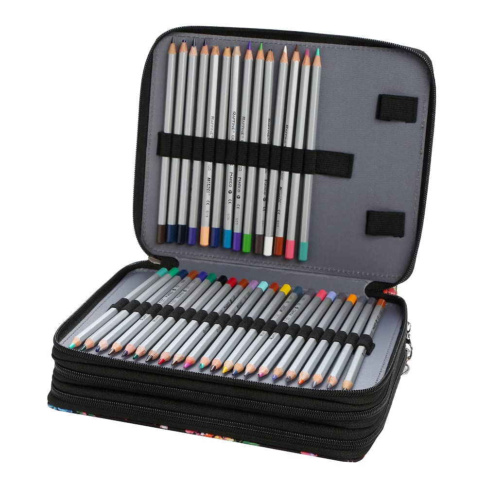 Lbxgap 120 Slots Colored Pencil Case Organizer, 3 Layer Bag
