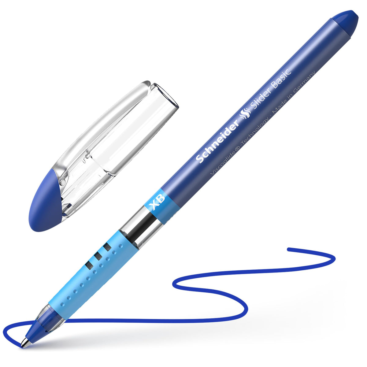 Schneider Slider Basic XB (Extra Broad) Ballpoint Pen, 1.4 mm, Transparent Barrel, Assorted Ink